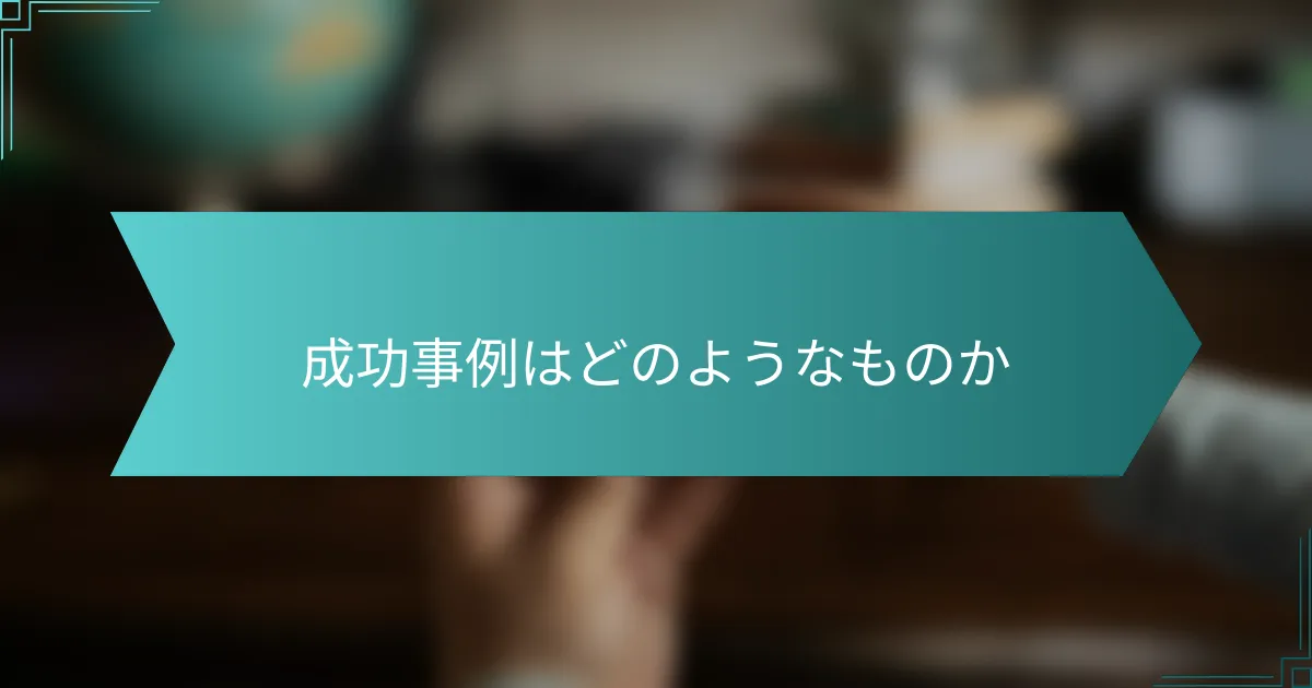 成功事例はどのようなものか