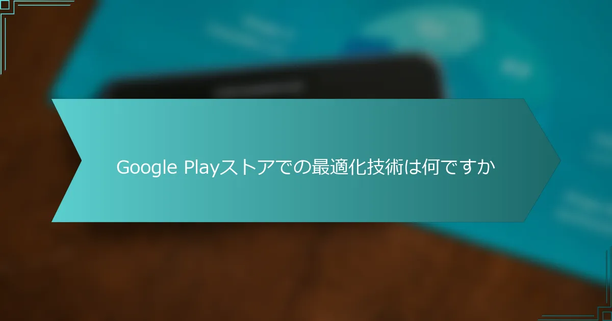 Google Playストアでの最適化技術は何ですか