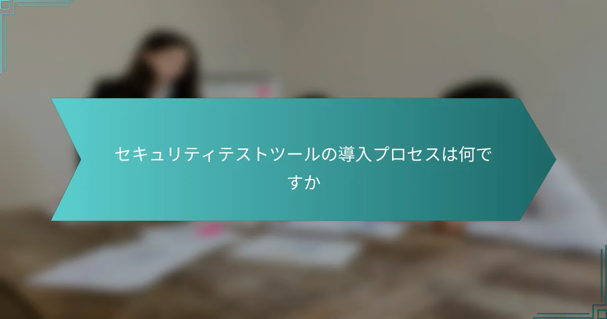 セキュリティテストツールの導入プロセスは何ですか