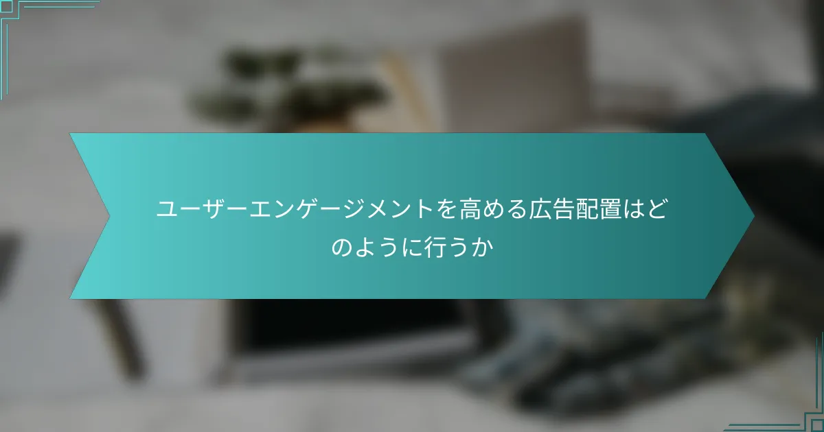 ユーザーエンゲージメントを高める広告配置はどのように行うか